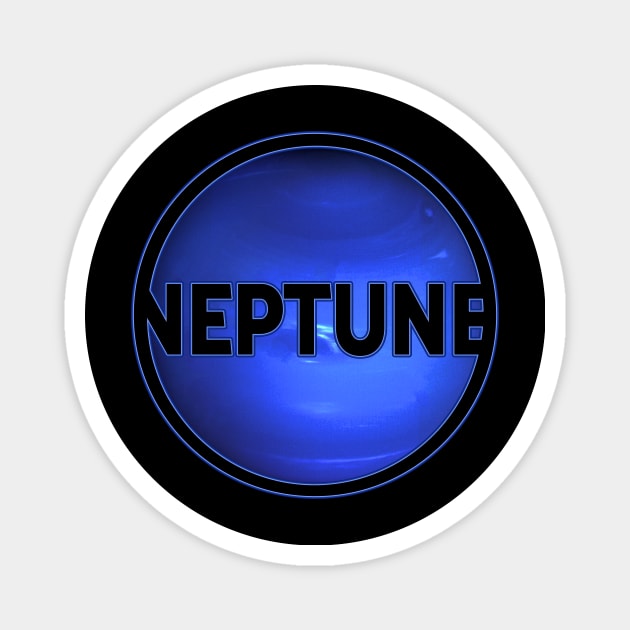 Planet Neptune with lettering gift space idea Magnet by sweetczak